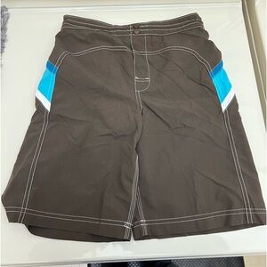 LAND’S END Boys Swim Suit Bottoms Board Shorts Brown 10-12 M NWT